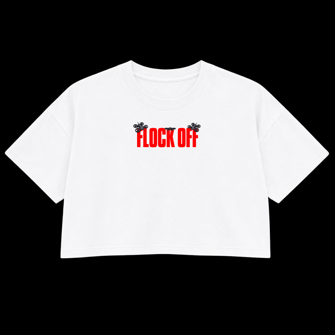 FLOCK OFF PREMIUM CROP TEE (DOUBLE SIDED) - RED