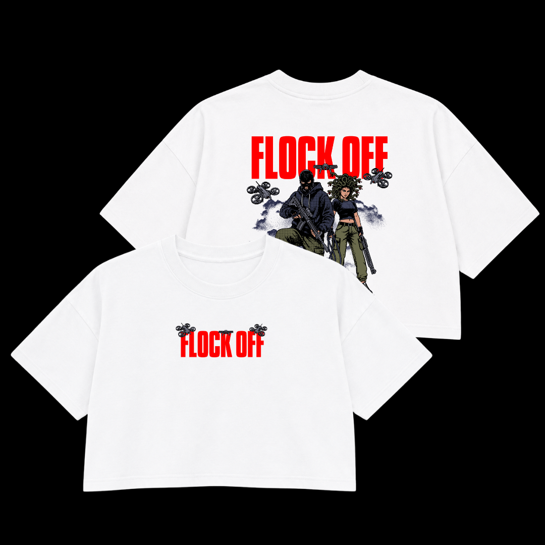 FLOCK OFF PREMIUM CROP TEE (DOUBLE SIDED) - RED
