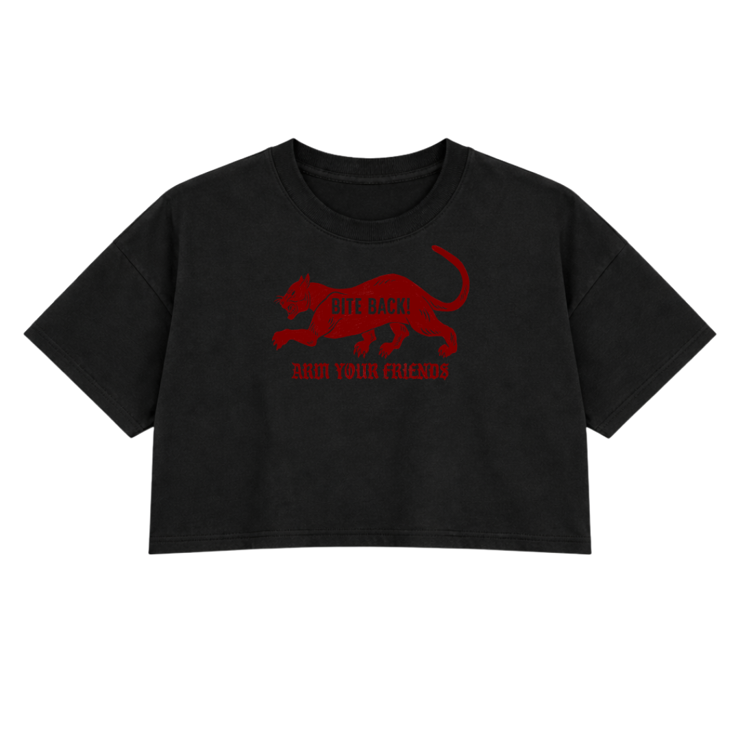 BITE BACK PREMIUM CROP TEE (FRONT ONLY) - RED