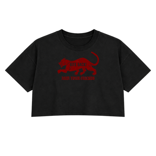 BITE BACK PREMIUM CROP TEE (FRONT ONLY) - RED