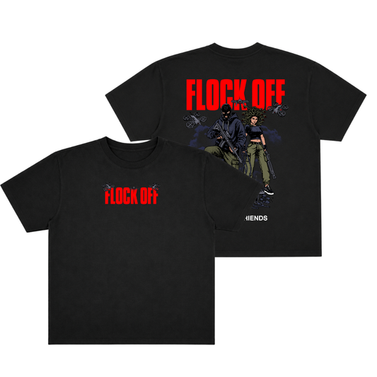 FLOCK OFF OVERSIZE TEE (DOUBLE SIDED) - RED
