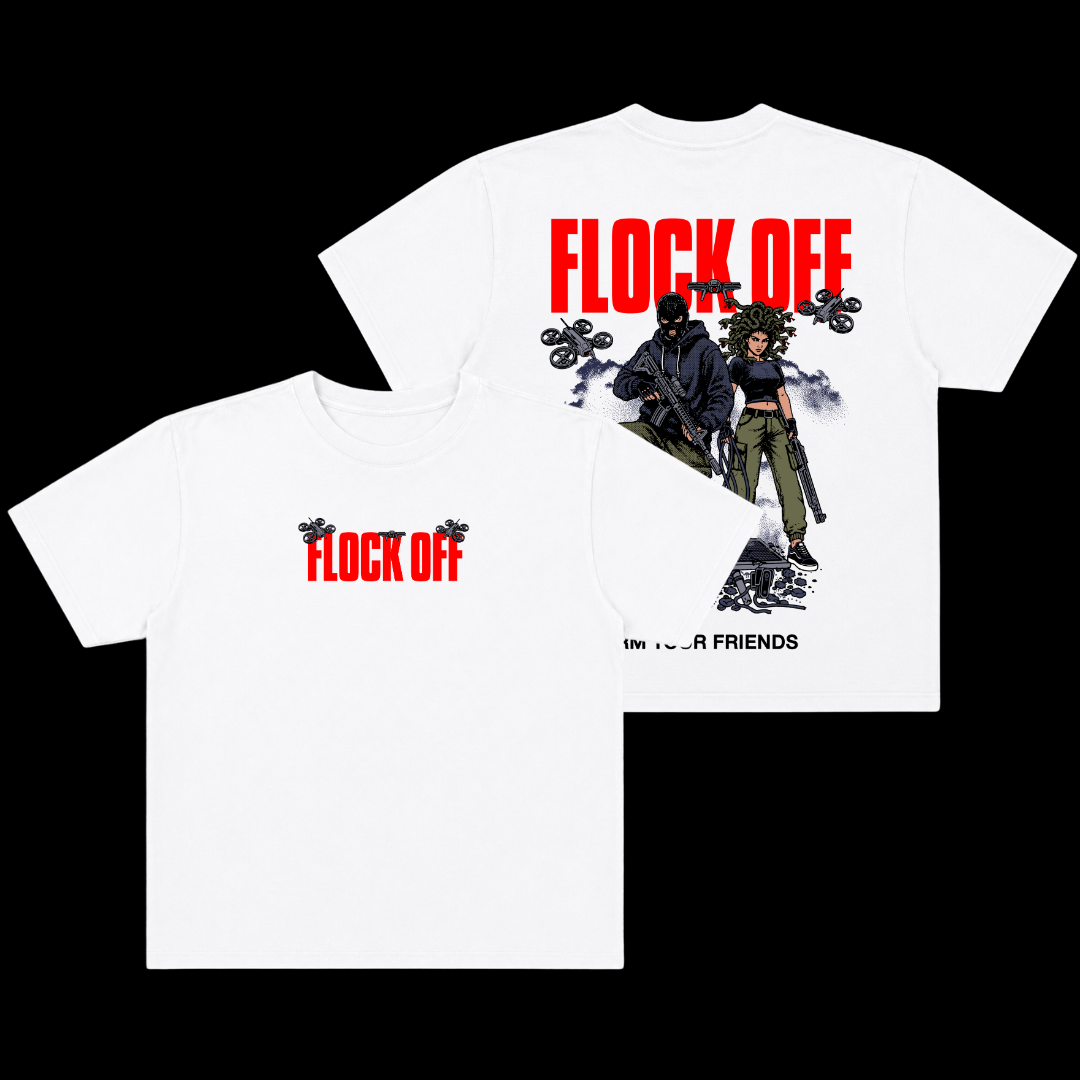 FLOCK OFF OVERSIZE TEE (DOUBLE SIDED) - RED