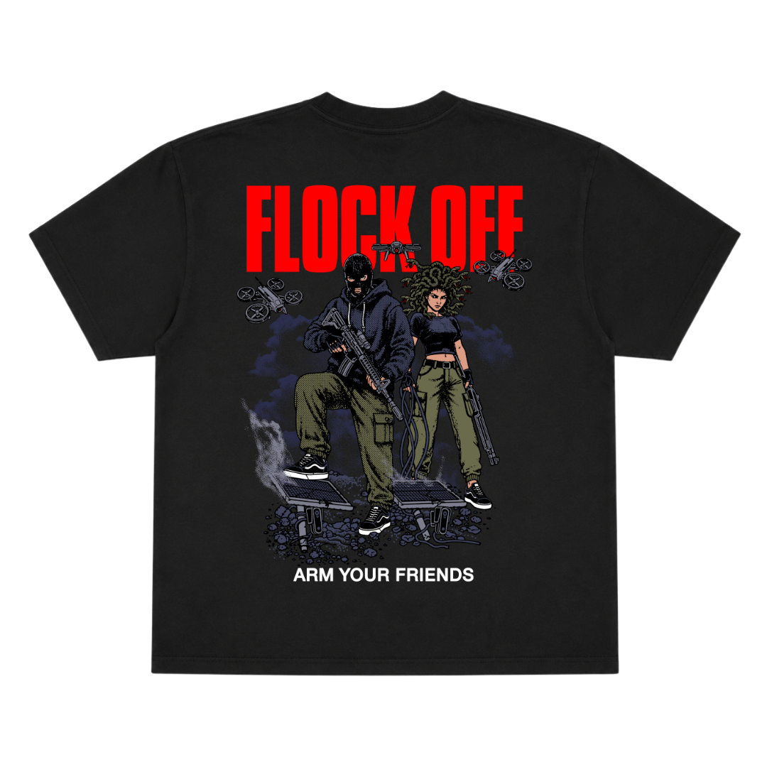 FLOCK OFF OVERSIZE TEE (DOUBLE SIDED) - RED