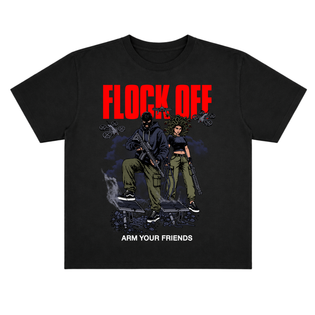 FLOCK OFF OVERSIZE TEE (FRONT ONLY) - RED