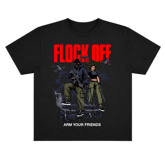 FLOCK OFF OVERSIZE TEE (FRONT ONLY) - RED