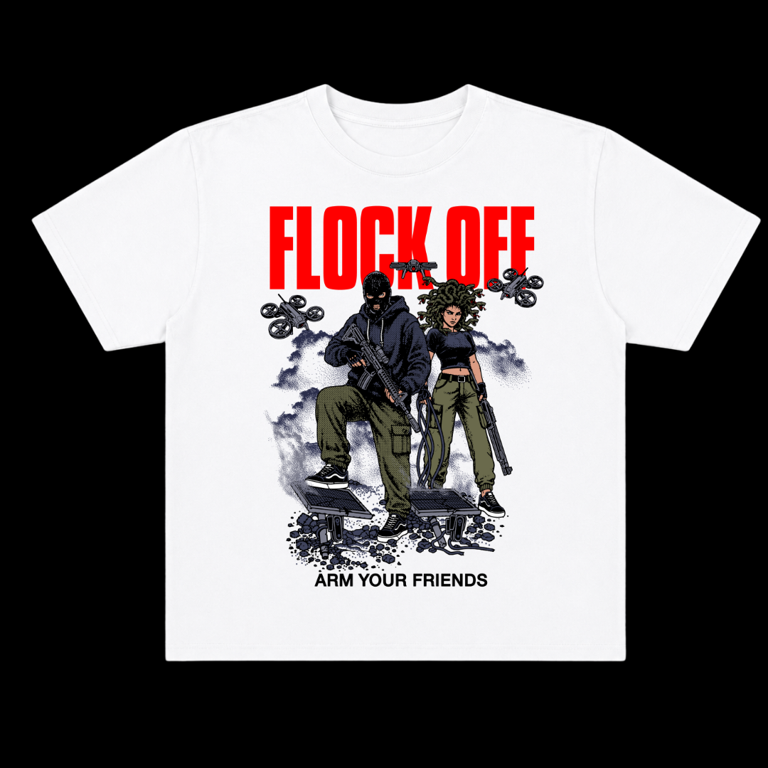 FLOCK OFF OVERSIZE TEE (FRONT ONLY) - RED