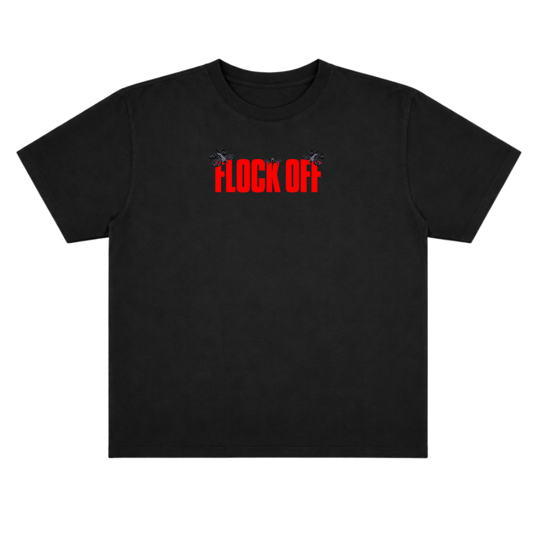 FLOCK OFF OVERSIZE TEE (DOUBLE SIDED) - RED