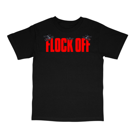 FLOCK OFF CLASSIC TEE (FRONT ONLY) - RED TEXT