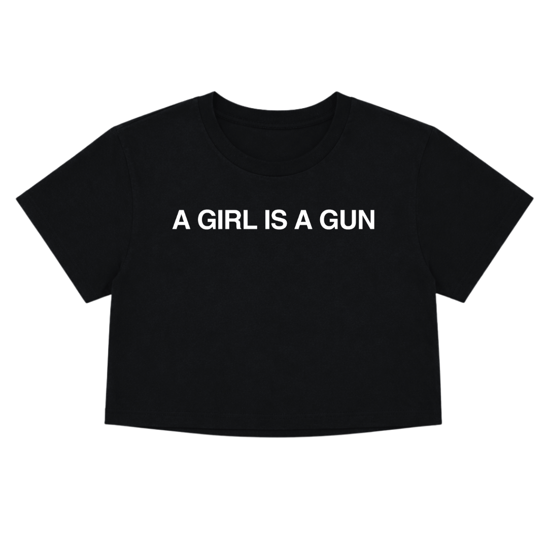BE PEACEFUL NOT HARMLESS TEXT CROP TEE (FRONT ONLY)
