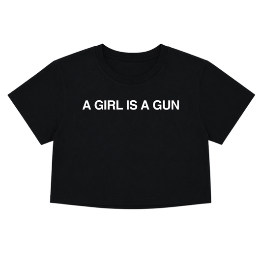 BE PEACEFUL NOT HARMLESS TEXT CROP TEE (FRONT ONLY)