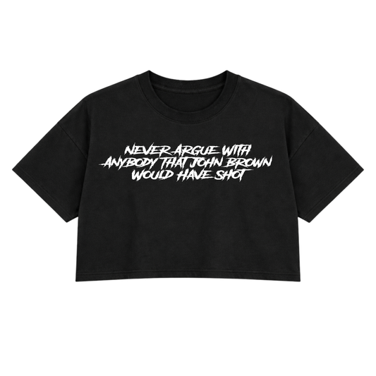 THE RAIDER PREMIUM CROP TEE - TEXT (FRONT ONLY)