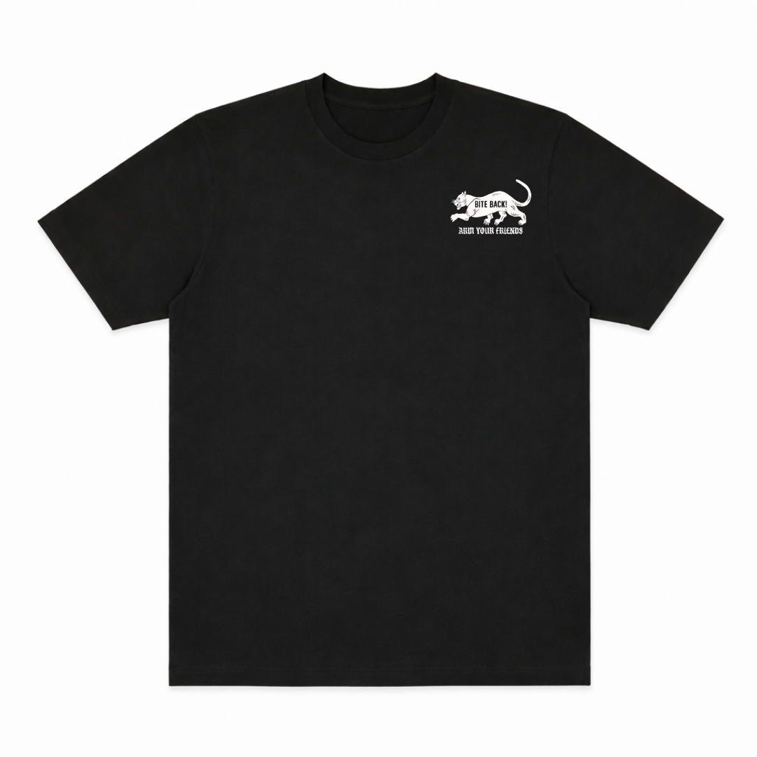 BITE BACK CLASSIC TEE (DOUBLE SIDED) - BLACK AND WHITE
