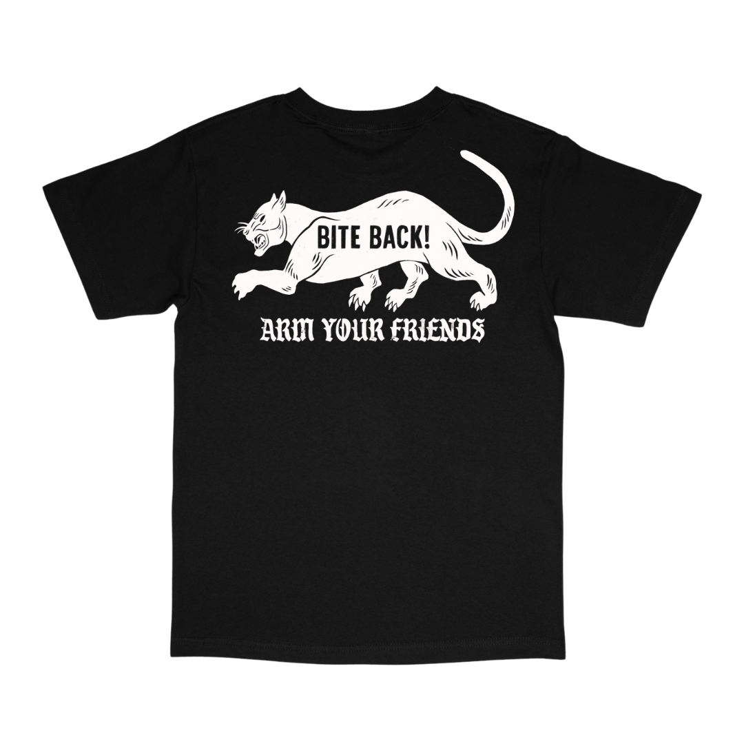 BITE BACK CLASSIC TEE (DOUBLE SIDED) - BLACK AND WHITE