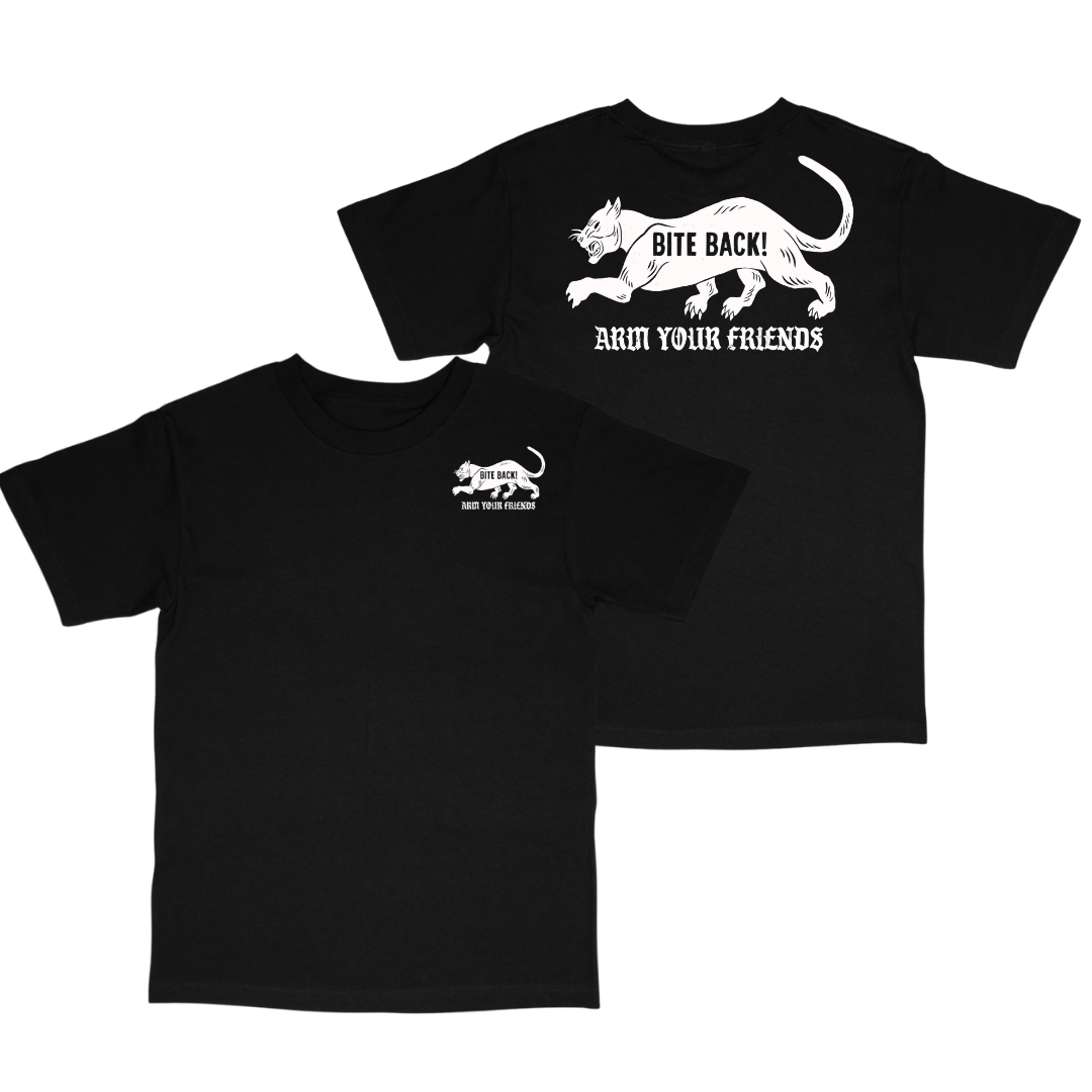 BITE BACK CLASSIC TEE (DOUBLE SIDED) - BLACK AND WHITE