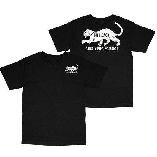 BITE BACK CLASSIC TEE (DOUBLE SIDED) - BLACK AND WHITE