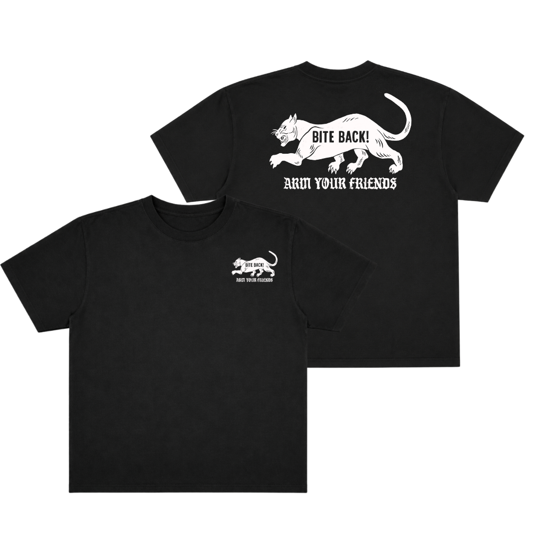 BITE BACK OVERSIZE TEE (DOUBLE SIDED) - BLACK AND WHITE