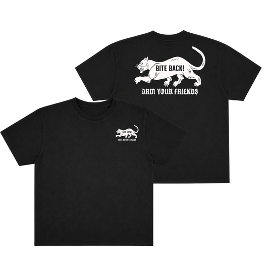 BITE BACK OVERSIZE TEE (DOUBLE SIDED) - BLACK AND WHITE