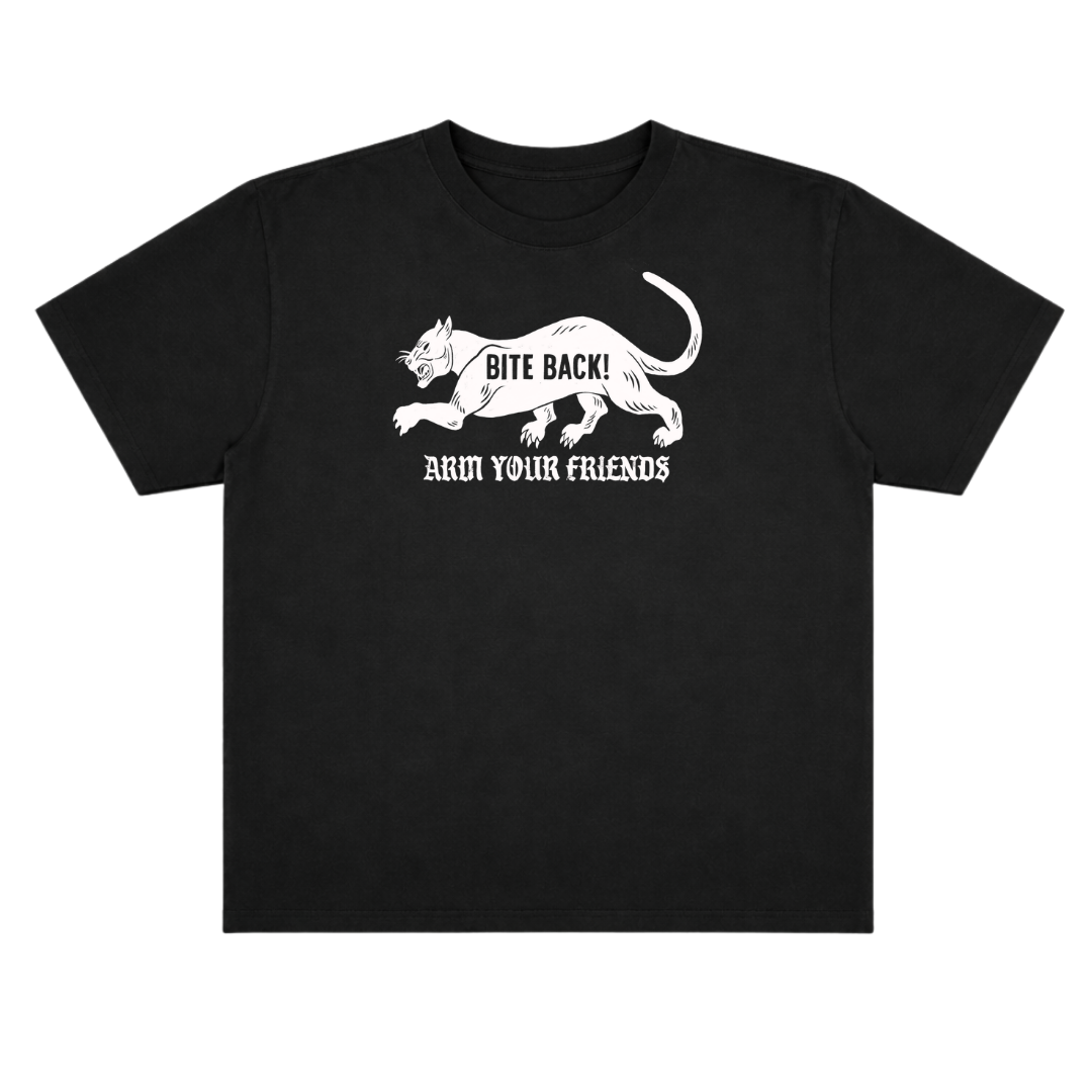 BITE BACK OVERSIZE TEE (FRONT ONLY) - BLACK AND WHITE