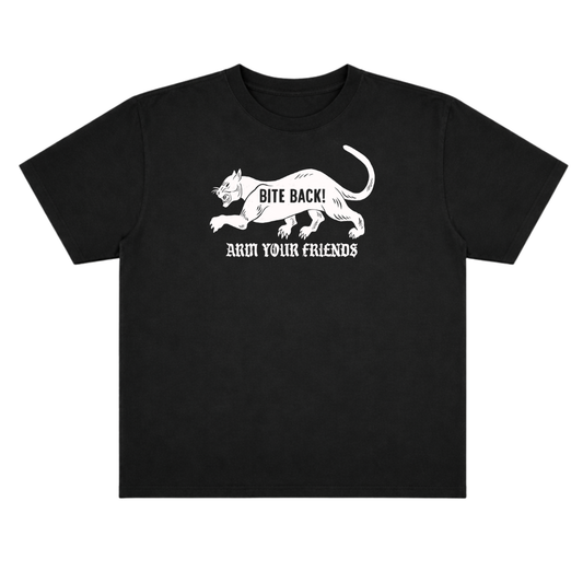 BITE BACK OVERSIZE TEE (FRONT ONLY) - BLACK AND WHITE