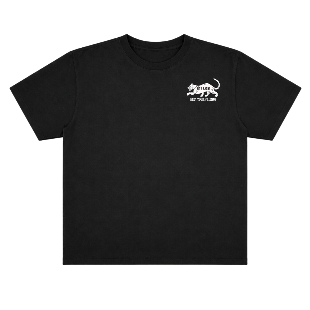 BITE BACK OVERSIZE TEE (DOUBLE SIDED) - BLACK AND WHITE
