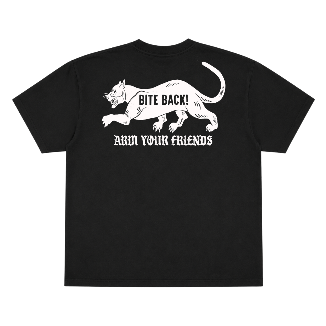 BITE BACK OVERSIZE TEE (DOUBLE SIDED) - BLACK AND WHITE