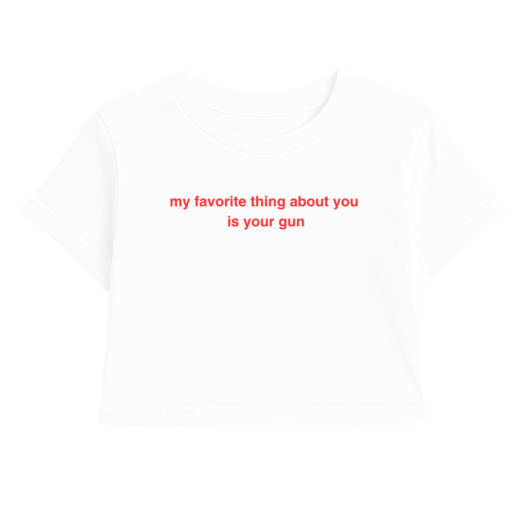 MY FAVORITE THING ABOUT YOU IS YOUR G*N CROP TEE RED