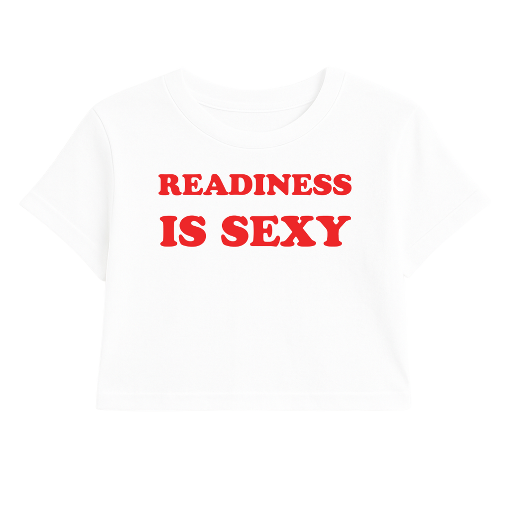 READINESS IS SEXY CROP TEE (RED FONT)