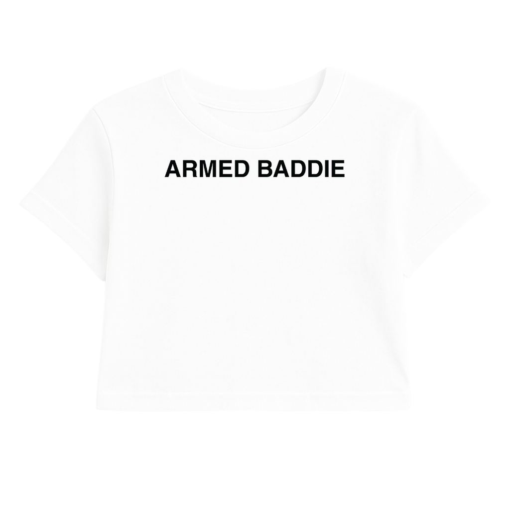 ARMED BADDIE CROP TEE (MONOCHROME)