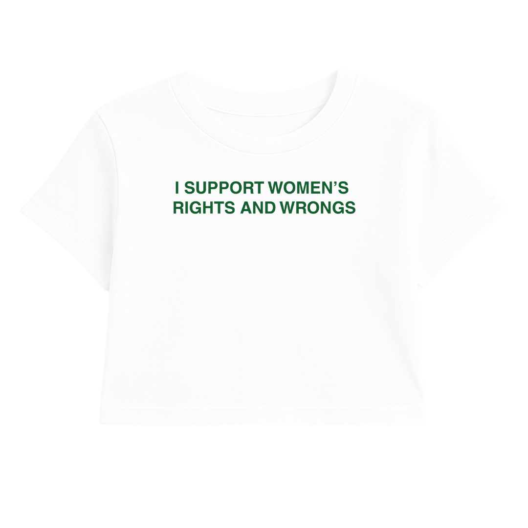 PRETTY GIRLS SHOOT GLOCKS CROP TEE (GREEN FONT)