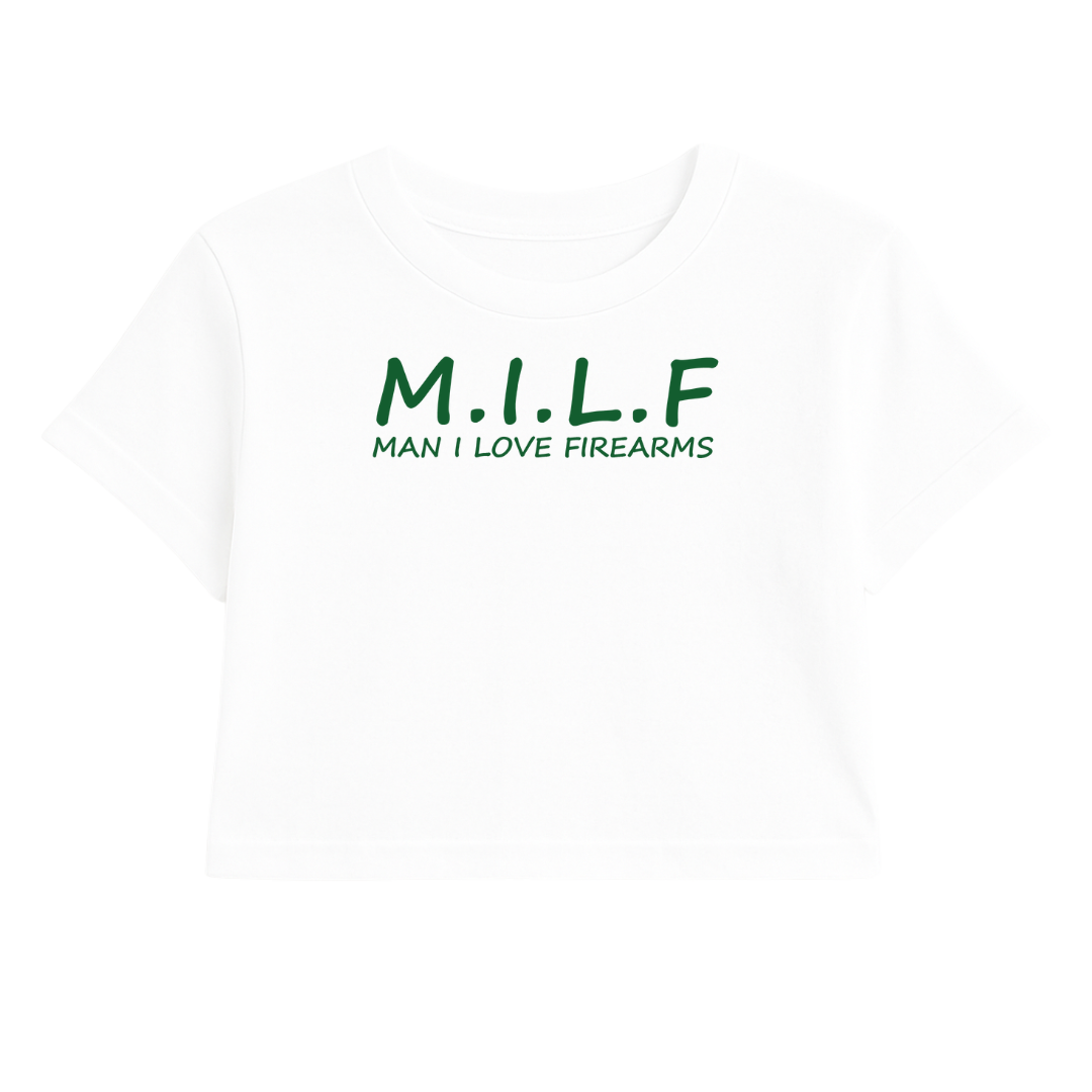 M.I.L.F CROP TEE (GREEN FONT)