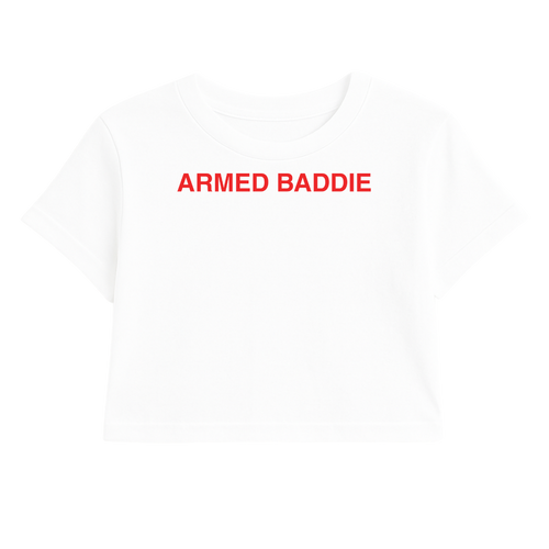 ARMED BADDIE CROP TEE (RED FONT)