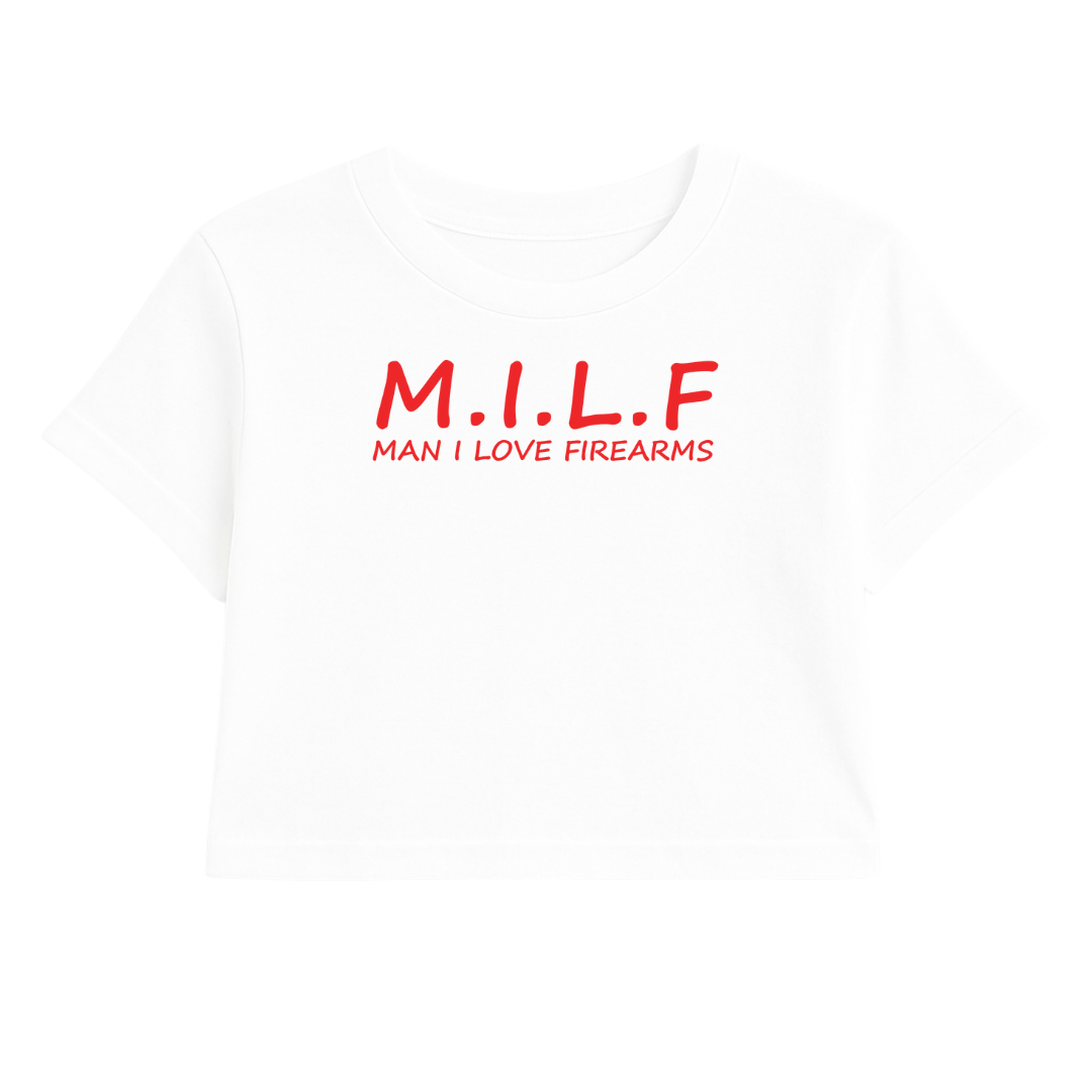 M.I.L.F CROP TEE (RED FONT)