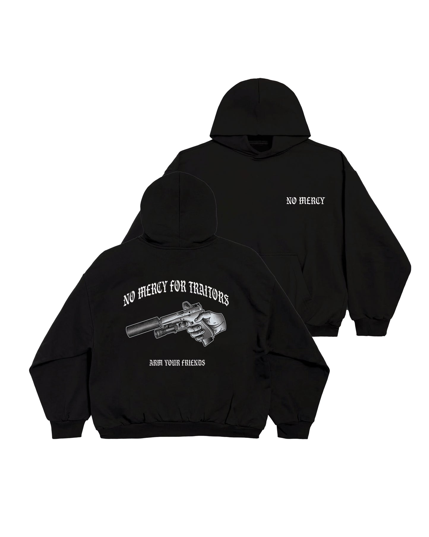 NO MERCY "PREMIUM" HOODIE (MONOCHROME)