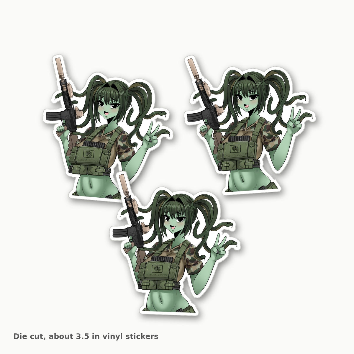 Medusa Chan die cut sticker