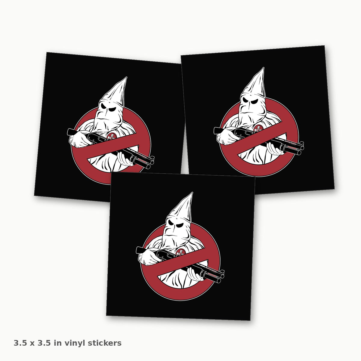 Klux Busters 3.5 inch square vinyl sticker