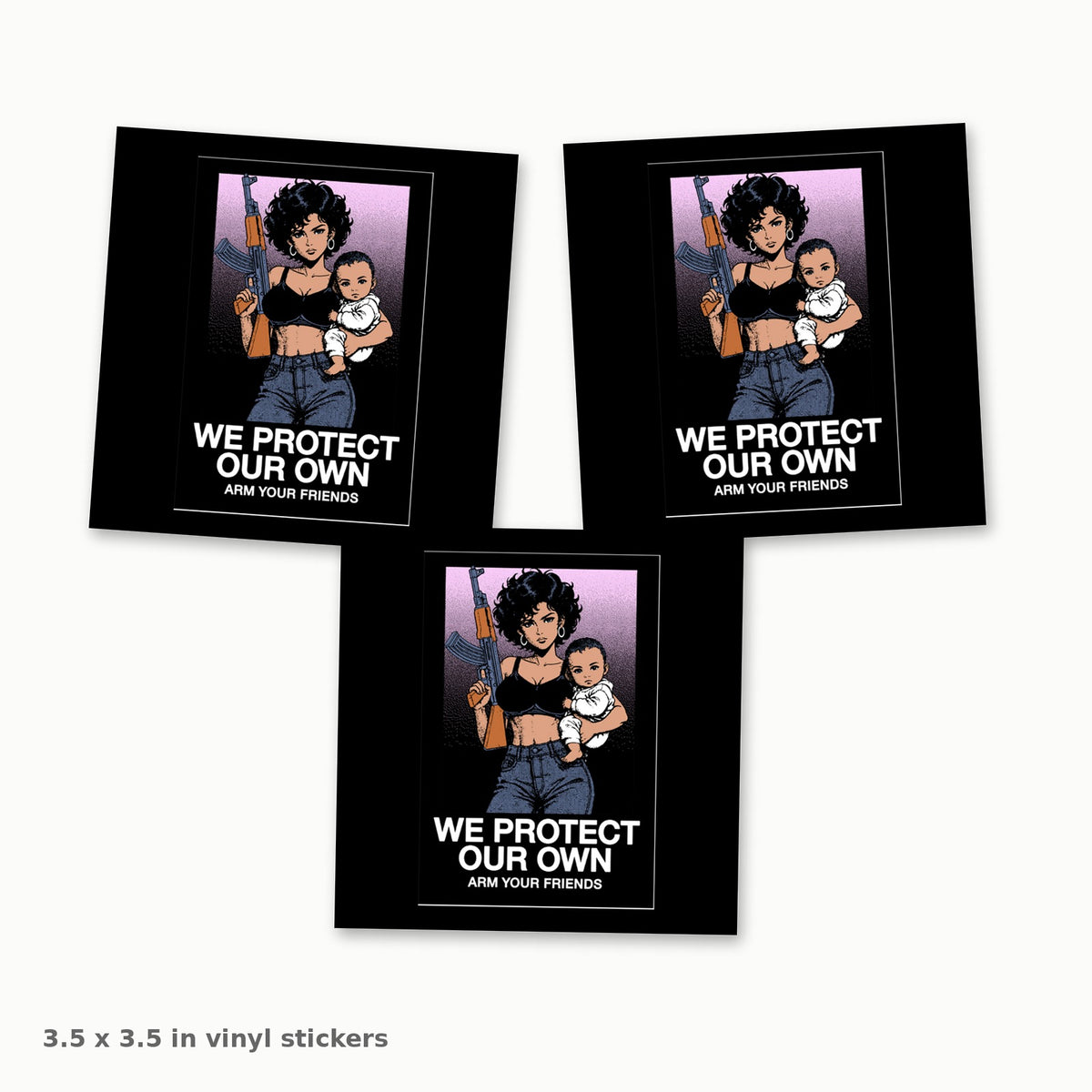 We Protect Our Own sticker pack, 3.5 inch vinyl